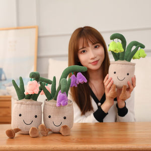 Buddy Bell Flower Pot Plush-Enchanted peach