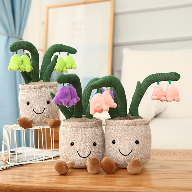 Buddy Bell Flower Pot Plush-Enchanted peach