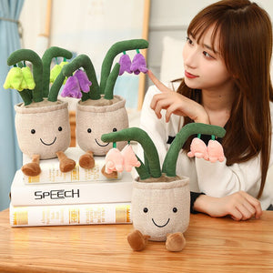 Buddy Bell Flower Pot Plush-Enchanted peach