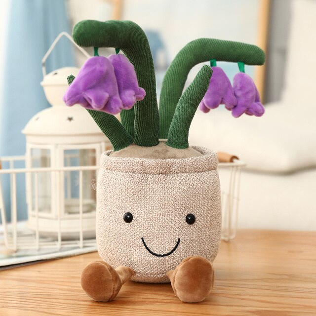 Buddy Bell Flower Pot Plush-Enchanted peach