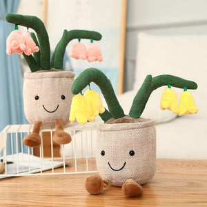 Buddy Bell Flower Pot Plush-Enchanted peach