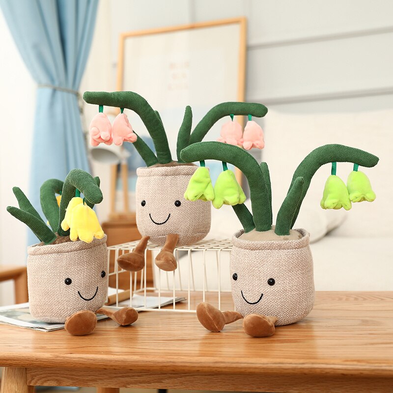 Buddy Bell Flower Pot Plush-Enchanted peach