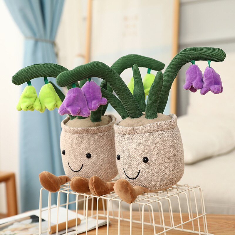 Buddy Bell Flower Pot Plush-Enchanted peach