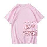 Bunny Bestie Selfie Cotton Women's Tee-Enchanted peach