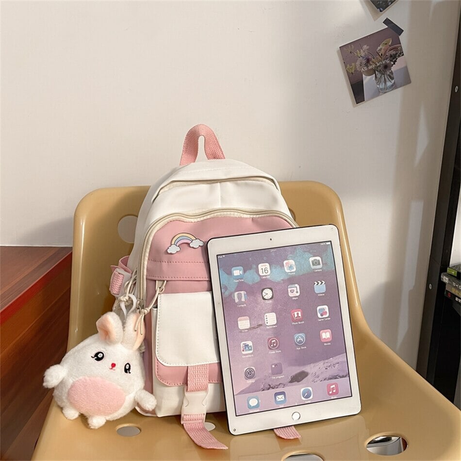 Bunny Pastel Backpack Bag-Enchanted peach