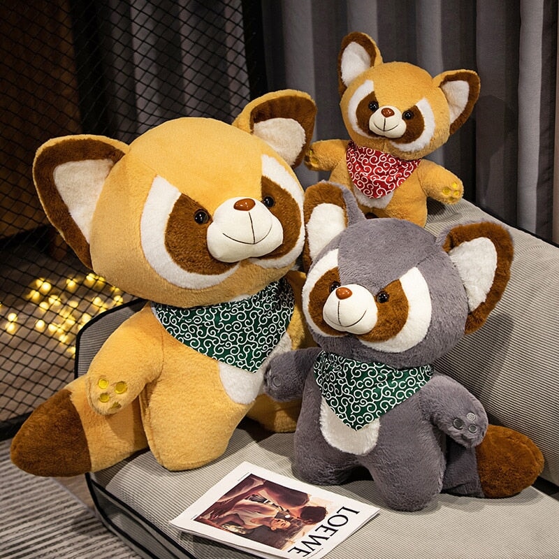 Bushy and Buster the Raccoon Plushies-Enchanted peach