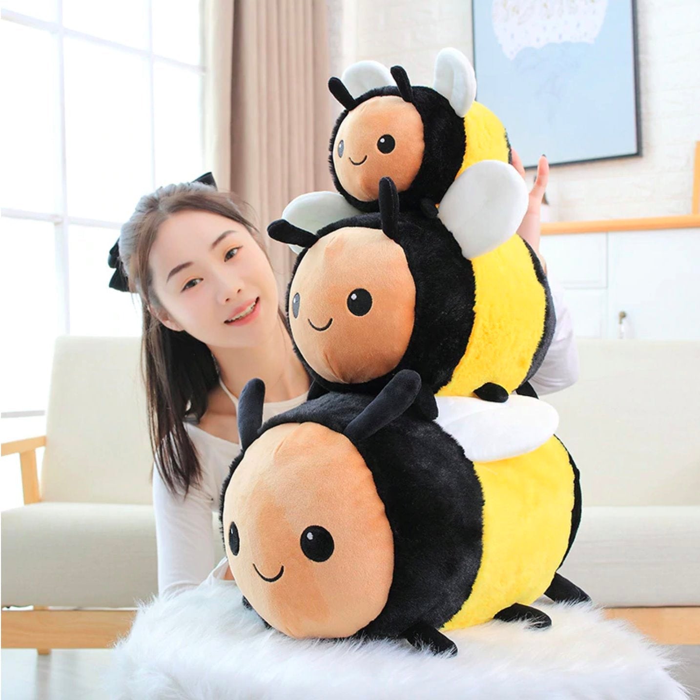 Busy Bugs Ladybird Bumblebee Plushies-Enchanted peach