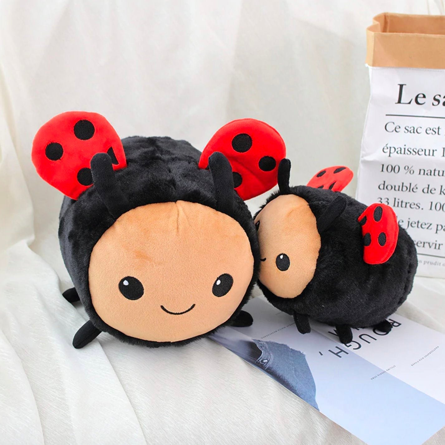 Busy Bugs Ladybird Bumblebee Plushies-Enchanted peach