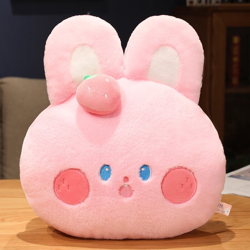 Buttons the Fluffy Pink Bunny Plushie-Enchanted peach