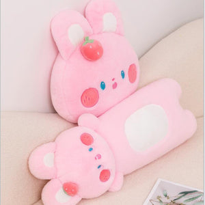 Buttons the Fluffy Pink Bunny Plushie-Enchanted peach