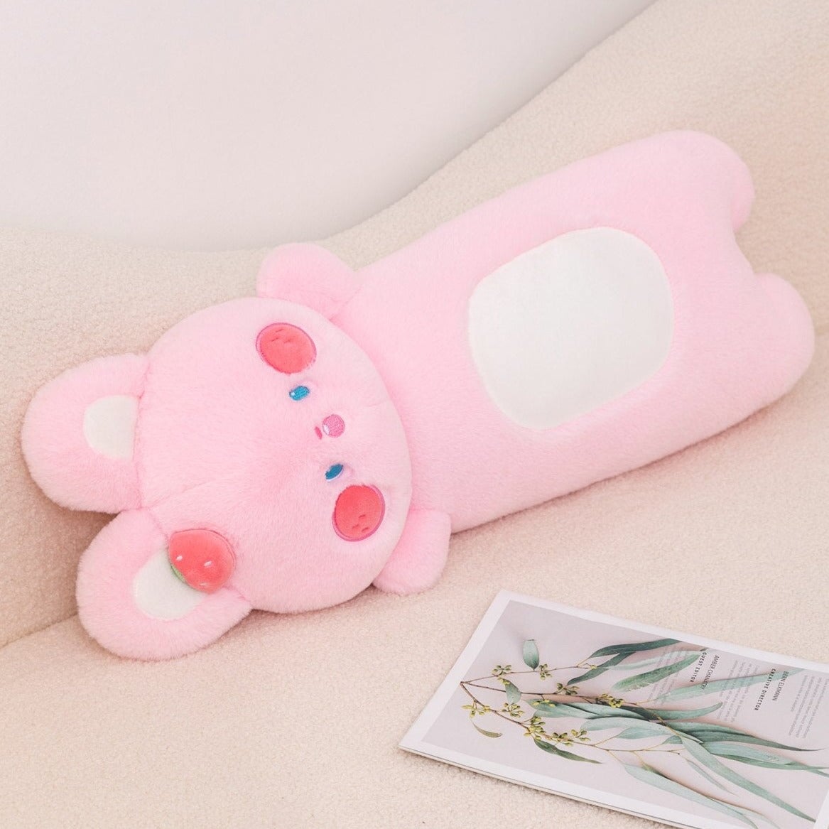 Buttons the Fluffy Pink Bunny Plushie-Enchanted peach