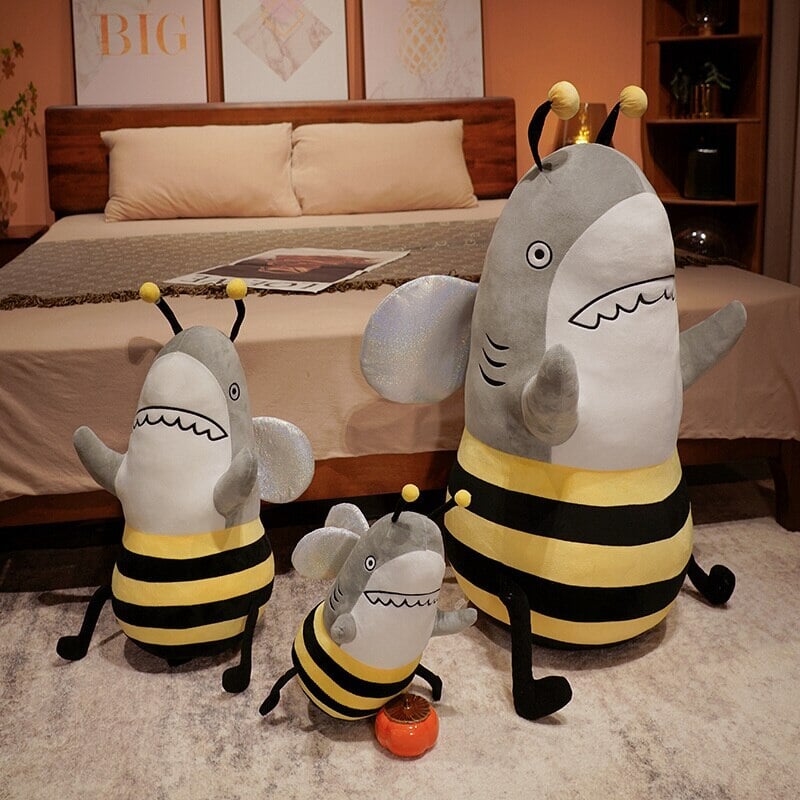 Buzz the Shark & Bee Plushie-Enchanted peach