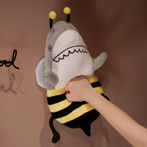 Buzz the Shark & Bee Plushie-Enchanted peach