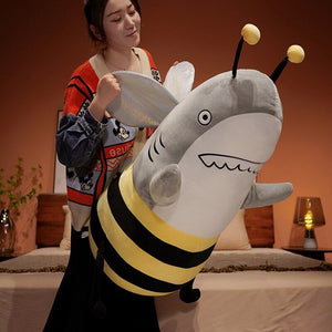 Buzz the Shark & Bee Plushie-Enchanted peach