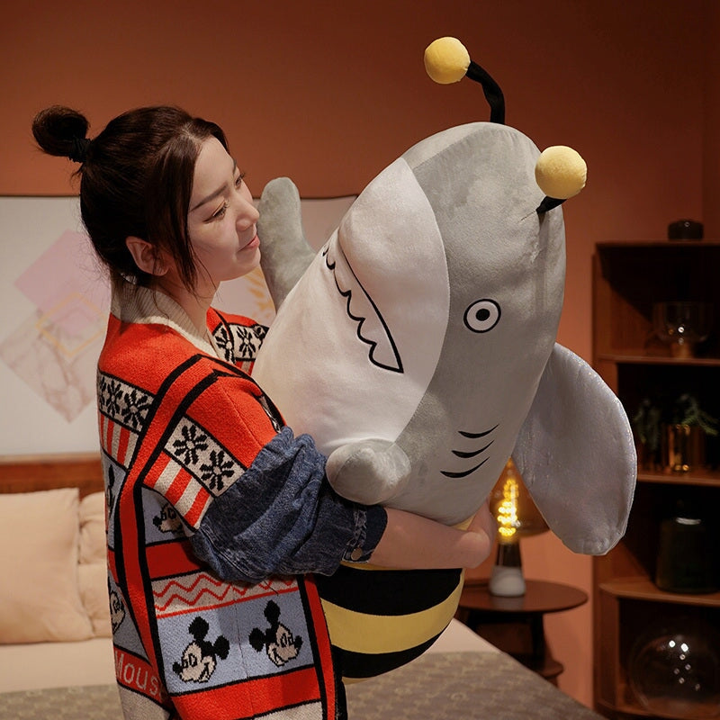 Buzz the Shark & Bee Plushie-Enchanted peach