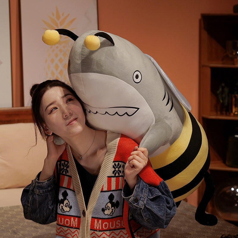 Buzz the Shark & Bee Plushie-Enchanted peach