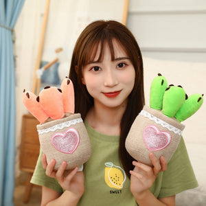 Cactus Succulent Pot Plant Plushie-Enchanted peach