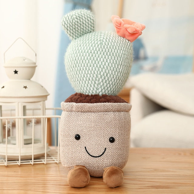 Cactus Succulent Pot Plant Plushie-Enchanted peach