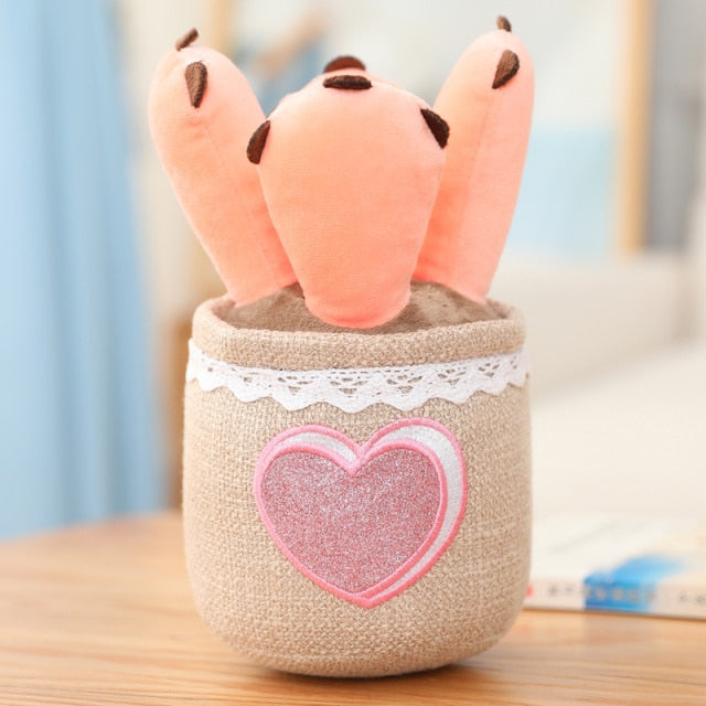 Cactus Succulent Pot Plant Plushie-Enchanted peach