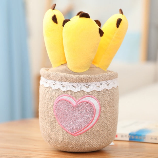 Cactus Succulent Pot Plant Plushie-Enchanted peach