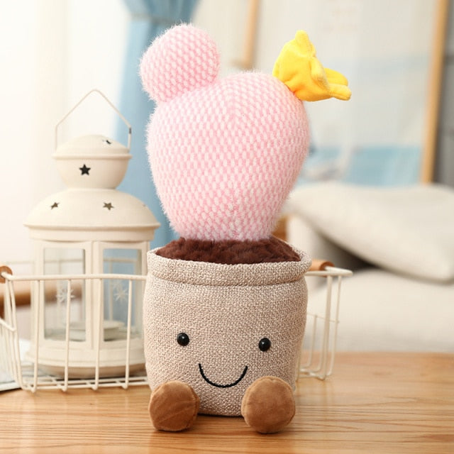 Cactus Succulent Pot Plant Plushie-Enchanted peach