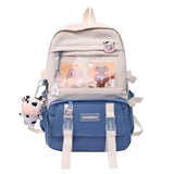 Canvas Kekemi Bear Friends Backpack-Enchanted peach