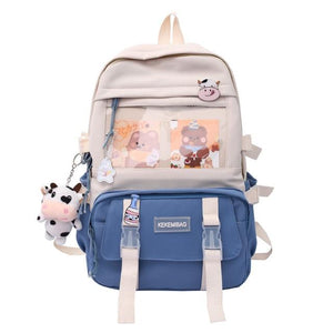 Canvas Kekemi Bear Friends Backpack-Enchanted peach