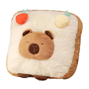 Capybara Chips Toastie Bread Hamburger Plushie Pillows-Enchanted peach