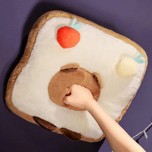 Capybara Chips Toastie Bread Hamburger Plushie Pillows-Enchanted peach