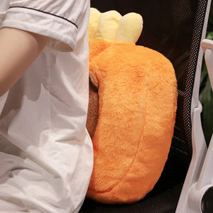 Capybara Chips Toastie Bread Hamburger Plushie Pillows-Enchanted peach