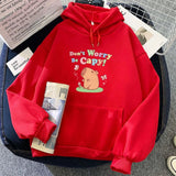 Capybara Don't Worry Be Capy Unisex Hoodie-Enchanted peach