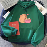 Capybara Eating Ramen Unisex Hoodie-Enchanted peach