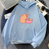 Capybara Eating Ramen Unisex Hoodie-Enchanted peach