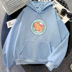 Capybara Fan Club Unisex Hoodie-Enchanted peach