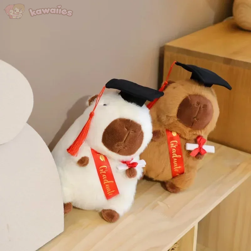 Capybara Graduation Plushies-Enchanted peach