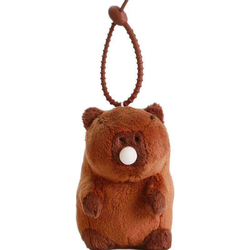 Capybara Keychain Pendant Plush-Enchanted peach