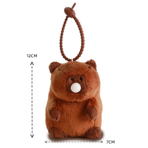 Capybara Keychain Pendant Plush-Enchanted peach