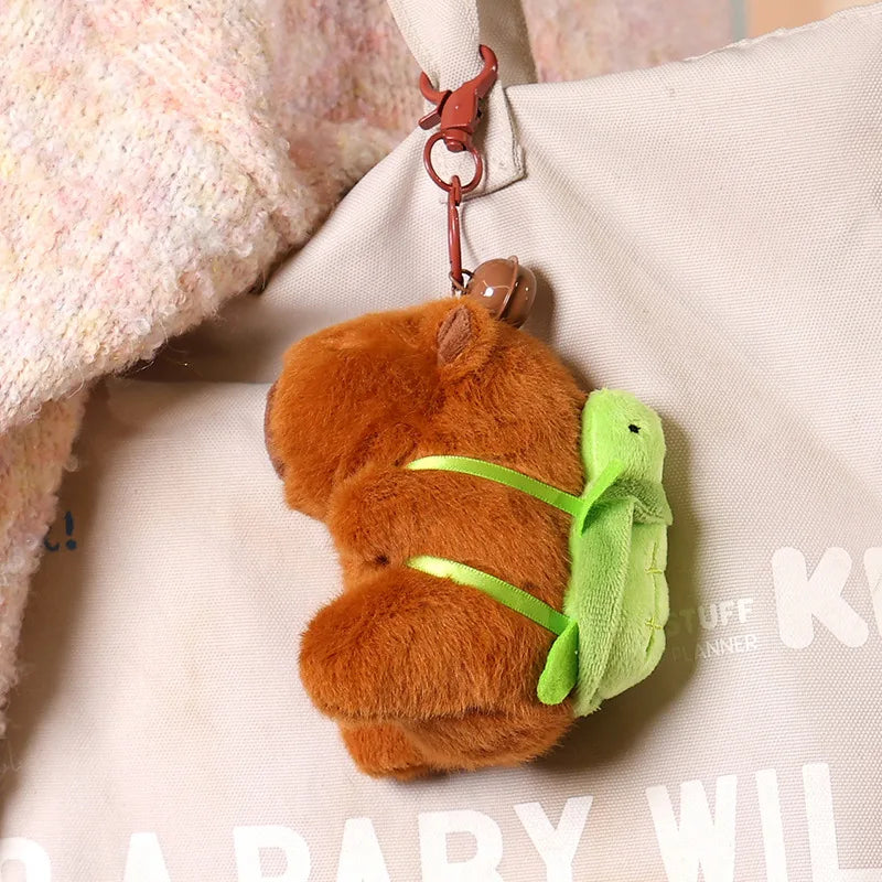 Capybara Keychain Pendant Plush-Enchanted peach