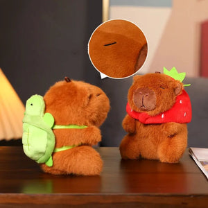 Capybara Keychain Pendant Plush-Enchanted peach