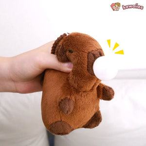 Capybara Keychain Pendant Plush-Enchanted peach