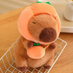 Capybara with Vegetable Hats Plushie-Enchanted peach