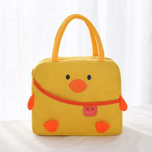 Cartoon Animal Cat Dog Duck Lunch Bag-Enchanted peach