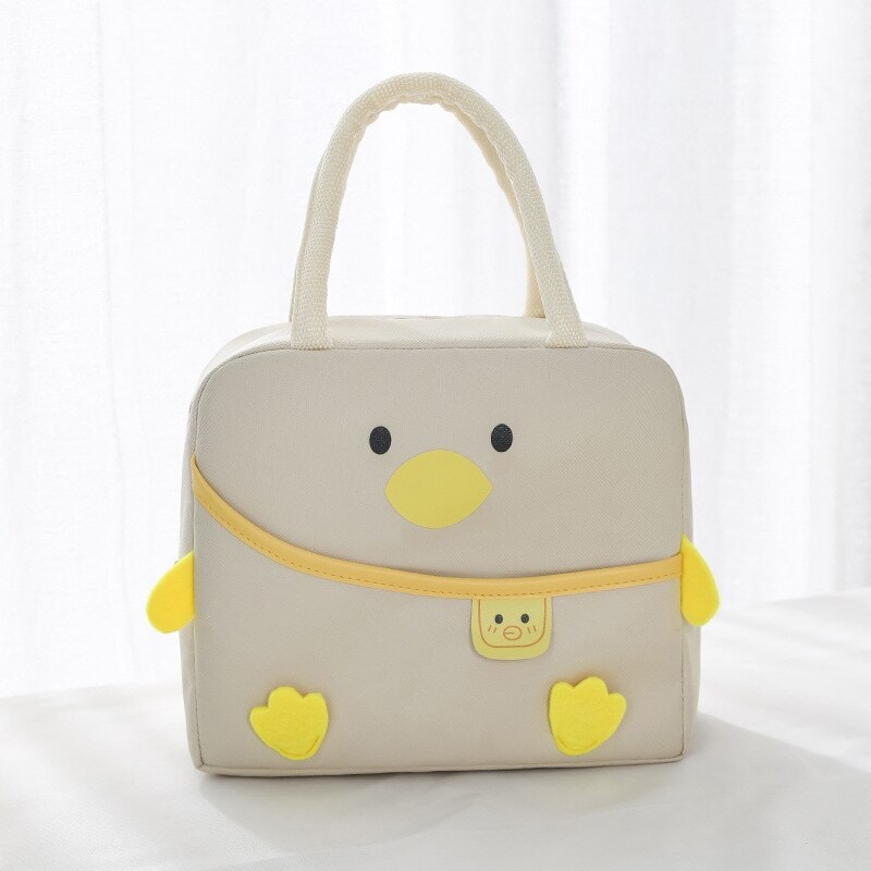 Cartoon Animal Cat Dog Duck Lunch Bag-Enchanted peach