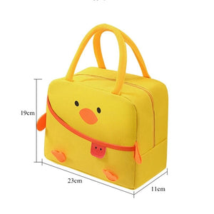 Cartoon Animal Cat Dog Duck Lunch Bag-Enchanted peach