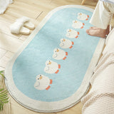 Cartoon Animal Soft Rounded Long Carpet-Enchanted peach