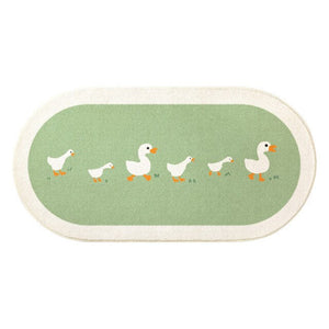 Cartoon Animal Soft Rounded Long Carpet-Enchanted peach