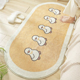 Cartoon Animal Soft Rounded Long Carpet-Enchanted peach