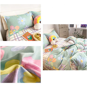 Cartoon Floral Pink Purple Green Bedding Set Collection-Enchanted peach