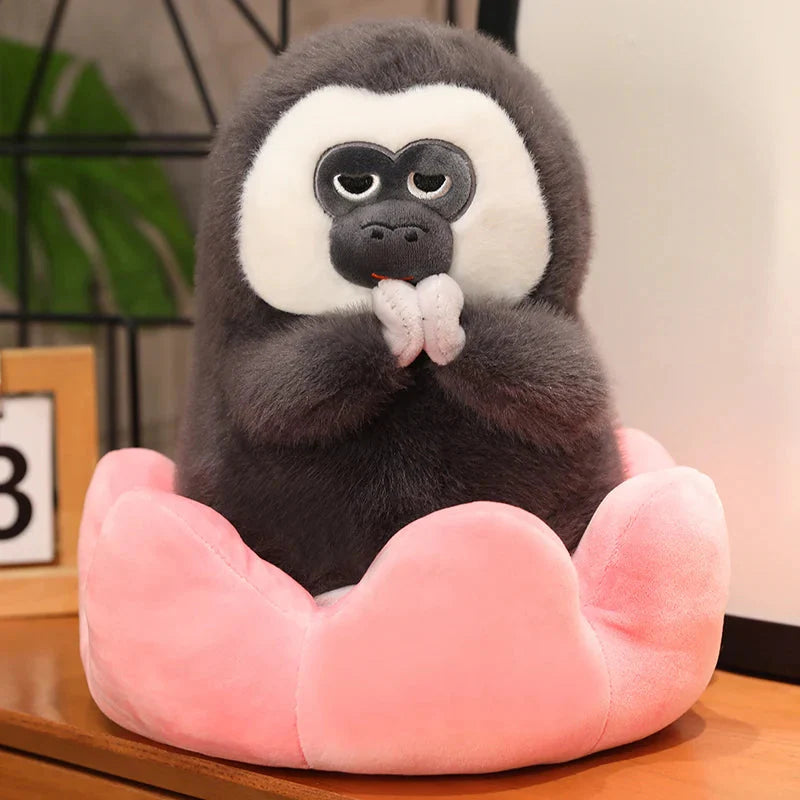 Carys the Cute Colobus Monkey Plushie-Enchanted peach