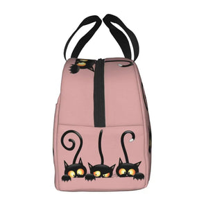 Cat Illustration Halloween Themed Lunch Bags-Enchanted peach